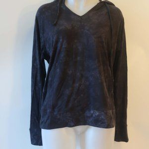 Womens Sun50 Black Gray Sun Protection Apparel Tie Dye Hooded Top S *